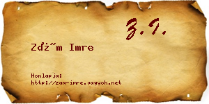 Zám Imre névjegykártya